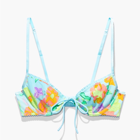 Savage X Fenty Flower Power Print FREE SPIRIT FLORAL UNLINED PLUNGE BRA - Picture 7 of 7